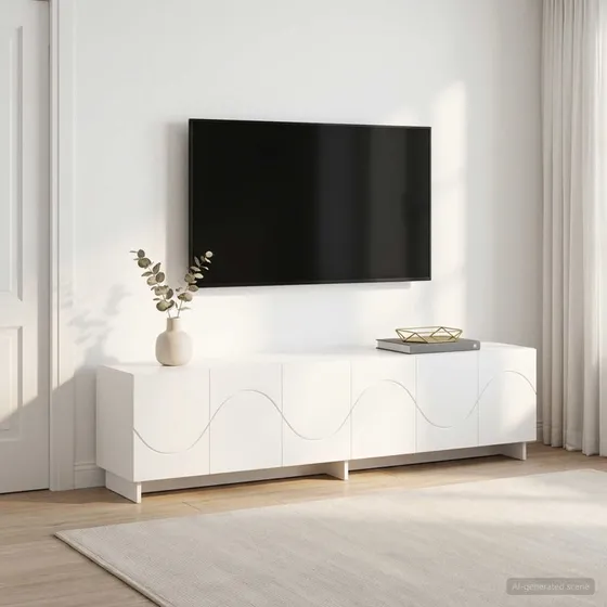 vidaXL TV-bord 180 x 34,5 x 40 cm - Hvid