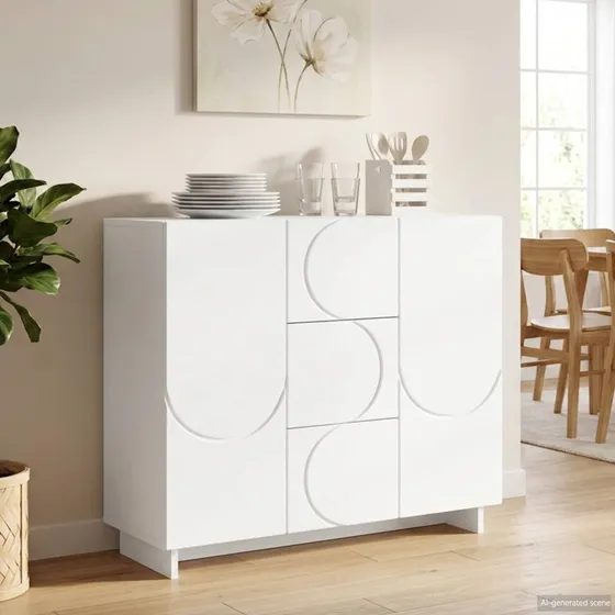vidaXL Sideboard Hvid 85,5 x 31 x 75 cm i konstrueret træ