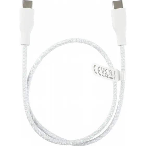 Deltaco IPLH-1005 USB-C til USB-C kabel 0,5 m, 60W, hvid