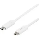 DELTACO USB-C til USB-C-kabel 1 m, USB 3.1 Gen1, E-Marker, 1,5A, hvid