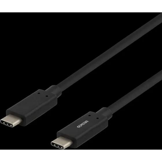 DELTACO USB-C kabel 1 m USB 3.1 Gen2 10 Gbps 60W – sort