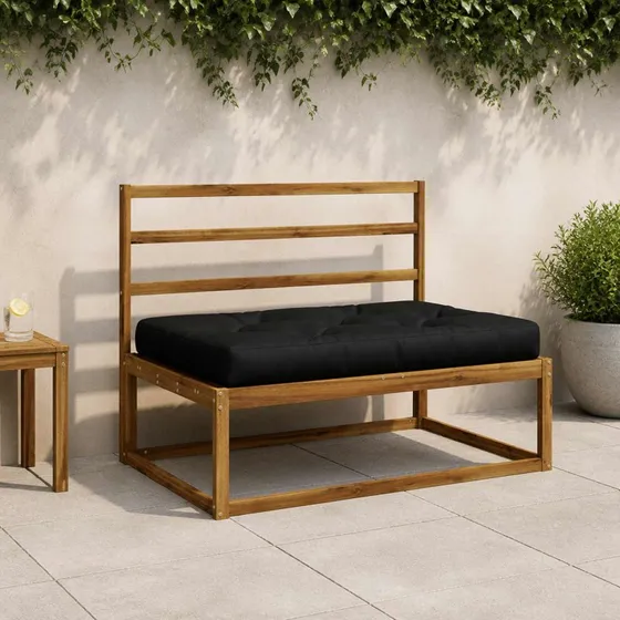 vidaXL VIANEN Pallesædepude - Sort - 120 x 60 x 12 cm