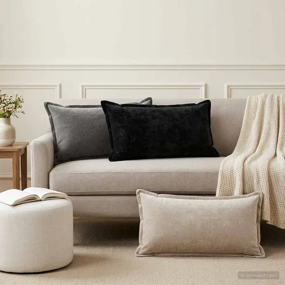 vidaXL HOUTEN Pudebetræk 2 stk. Antracit 40 x 70 cm Chenille