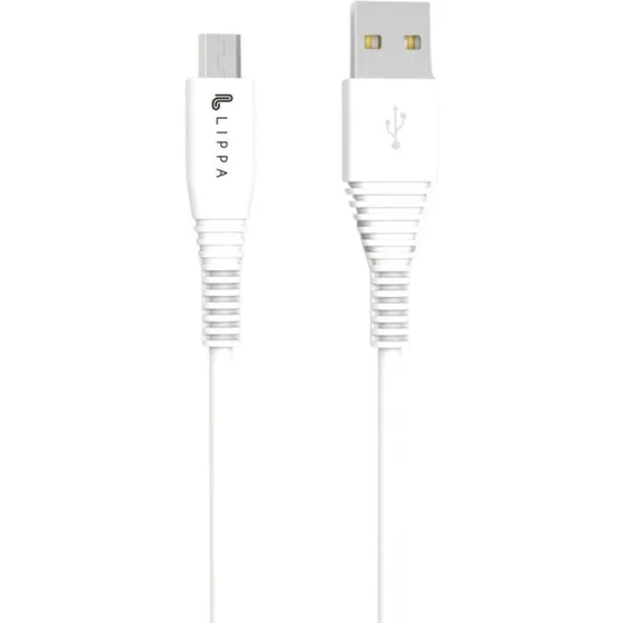 Lippa USB-A til Micro-USB kabel 1 m – hvid