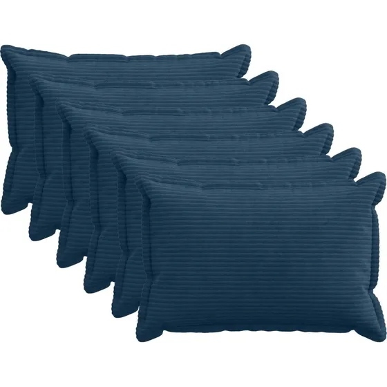 vidaXL HOUTEN Pudebetræk 6 stk. Mørkeblå 30x50 cm Cordfløjl