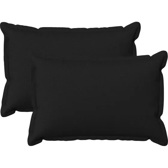vidaXL HOUTEN Pudebetræk 2 stk. Sort 30 x 50 cm Faux Linned