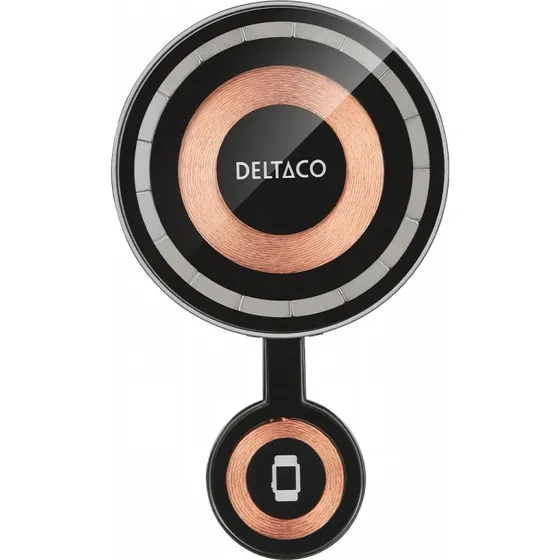 Deltaco 2-i-1 trådløs oplader med magnet 15W – Transparent