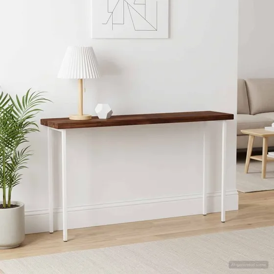vidaXL Rektangulært Bord i Massivt Akacietræ, 110 x 20 cm, Mørkebrun