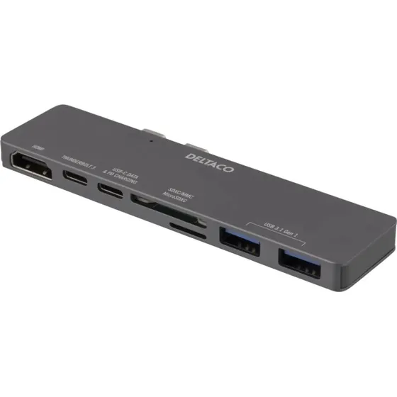 Deltaco Dual USB-C Dock til MacBook Pro 2016 (HDMI/SD/MicroSD)