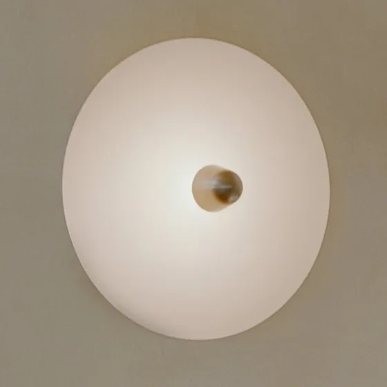 New Works Kantarell LED-væglampe & loftlampe, Nikkel/Hvid, Ø 55 cm