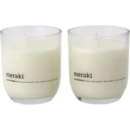 Meraki Duftlys Wild Meadow - 2 stk. i glas (7x7 cm)