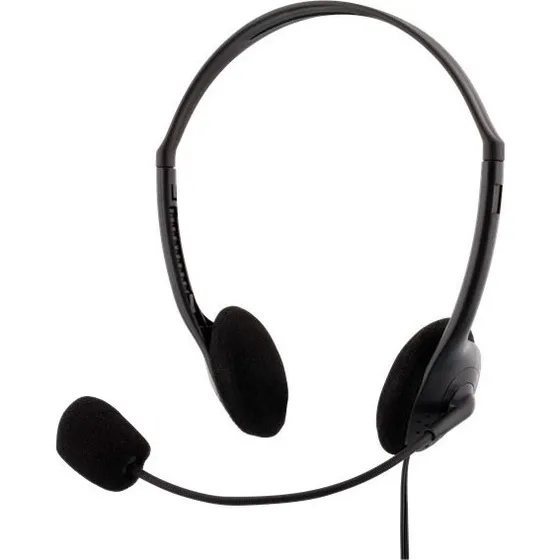 Deltaco Letvægts On-ear Headset med mikrofonarm - Sort