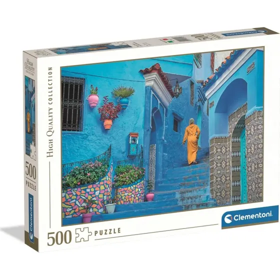 Clementoni HQC Blue Street of Chefchaouen Puslespil - 500 brikker