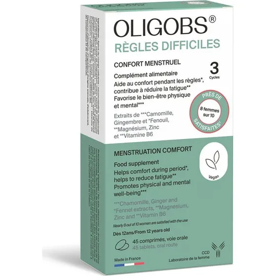 Oligobs Svære Perioder - Menstruationskomfort - 45 tabletter