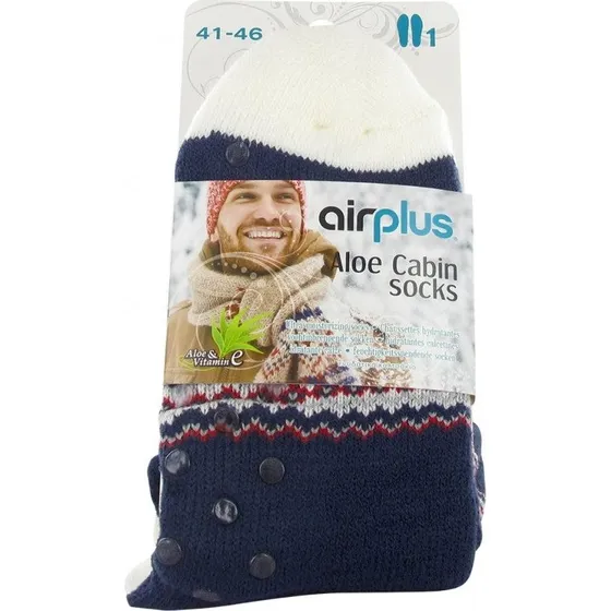 AirPlus Aloe Cabin Fugtgivende Sokker - Mørkeblå/Grå/Rød - 41-46