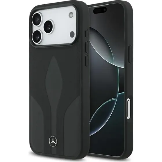 Mercedes Leather The Move MagSafe Case til iPhone 17 Pro Max - Sort