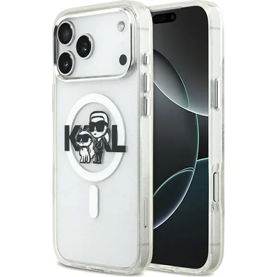 Karl Lagerfeld MagSafe Case til iPhone 17 Pro Max - Clear Glitter