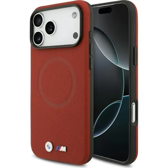 BMW M FW Metal Logo MagSafe Case til iPhone 17 Pro Max - Rød