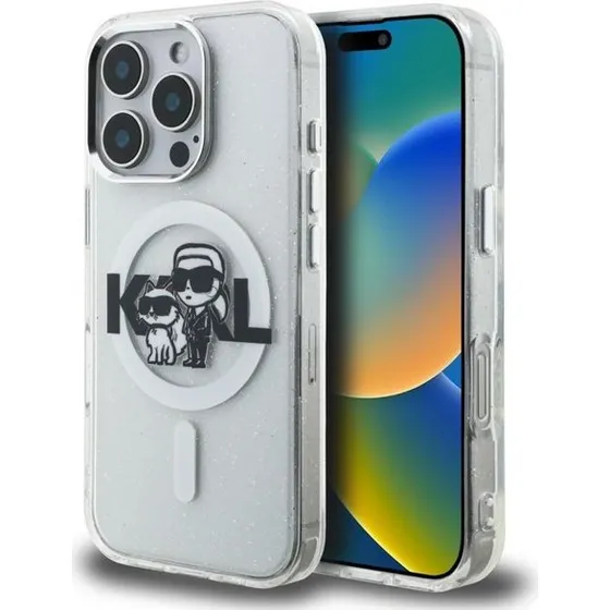 Karl Lagerfeld IML Glitter MagSafe Case til iPhone 16 Pro Max - Clear