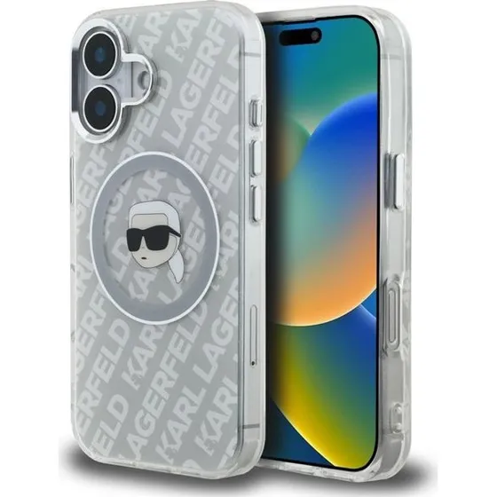 Karl Lagerfeld Karl Head Logo MagSafe Case til iPhone 16 - Grå