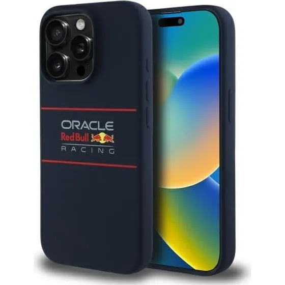 Red Bull iPhone 15 Pro MagSafe Silikonecover - Marineblå