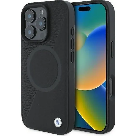 BMW Signature Leather MagSafe Case til iPhone 16 Pro - Sort