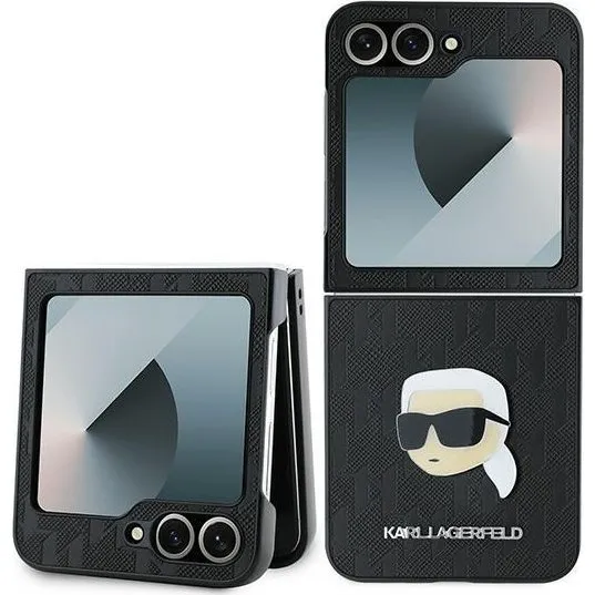 Karl Lagerfeld Saffiano Monogram Case til Samsung Galaxy Z Flip 6 - Sort