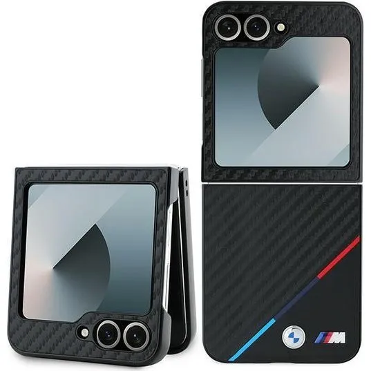 BMW Carbon Tricolor Case til Samsung Galaxy Z Flip 6 - Sort