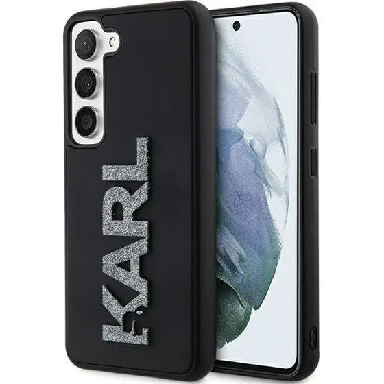 Karl Lagerfeld 3D Rubber Glitter Logo cover til Samsung Galaxy S24 - Black