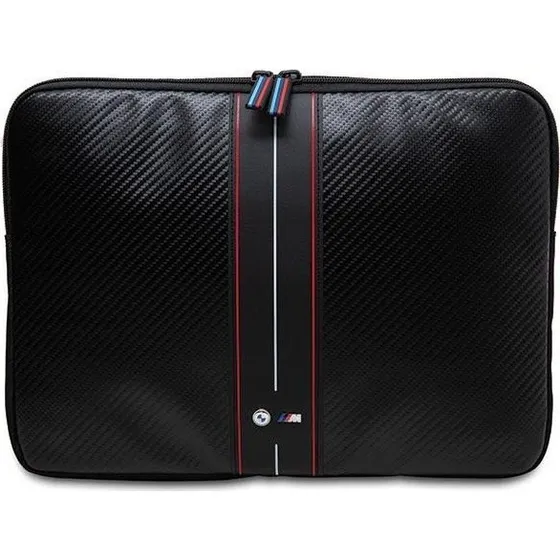BMW Carbon & Red Stripe Sleeve til 14" laptop - Sort