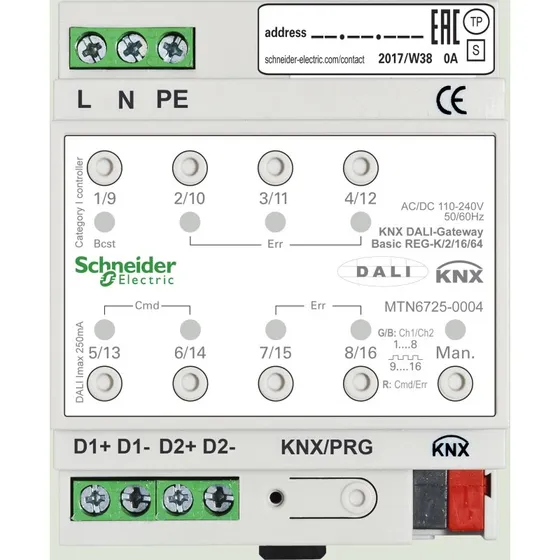 Schneider KNX DALI Gateway Basic reg-k/2/16/64