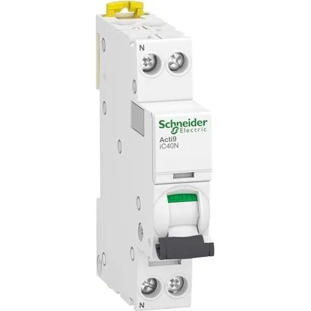 Schneider Automatsikring C 20A 1P+N 18mm 6/10kA