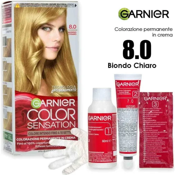 Garnier Color Sensation 8.0 Lys Blond Permanent Cremehårfarve