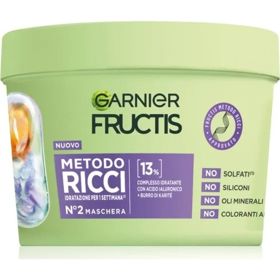 Garnier Fructis Metodo Ricci fugtgivende hårmaske 370 ml