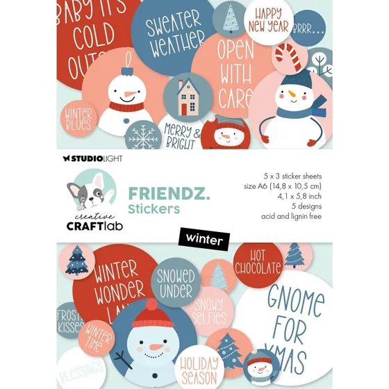 Studio Light Creative Craftlab Stickers Winter, 15 ark 105×148 mm