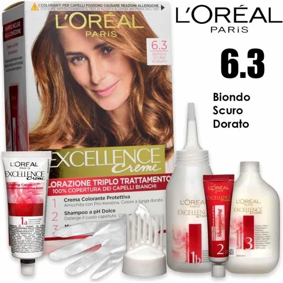L'Oréal Excellence Triple Treatment Farve 6.30 Mørk gyldenblond