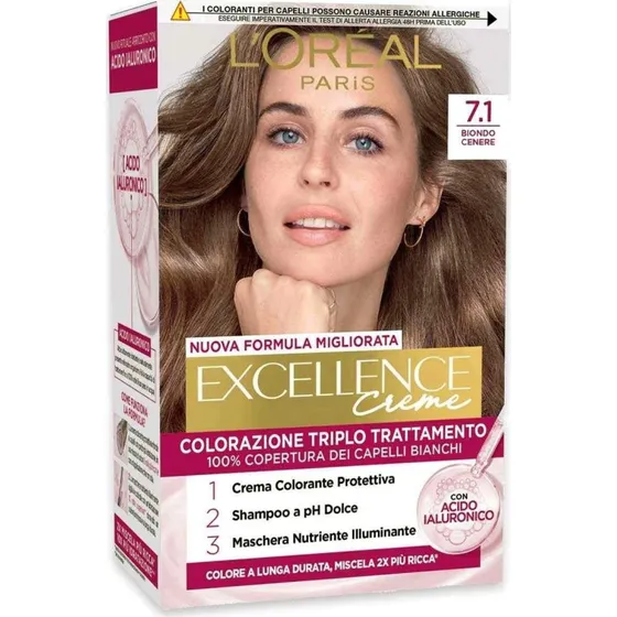 L'Oréal Excellence Triple Treatment Farve 7.1 Askeblond