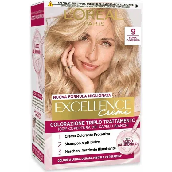 L'Oreal Excellence Triple Treatment Farve nr. 9 Meget lys blond