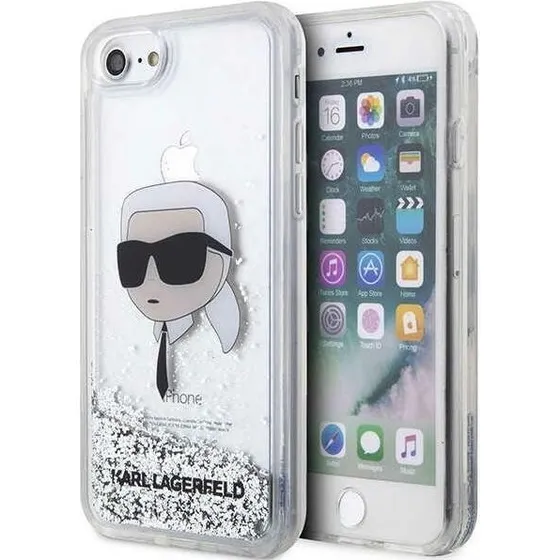 Karl Lagerfeld iPhone 7/8/SE Glitter Hardcase - Silver