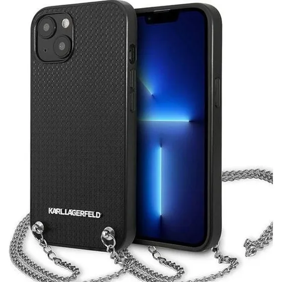Karl Lagerfeld Leather Textured & Chain Case til iPhone 13/14/15