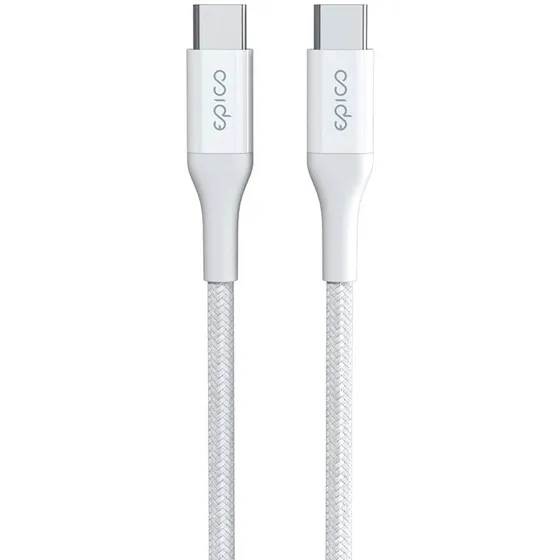 Epico Braided USB-C til USB-C Kabel PD 100W 200 cm - Hvid
