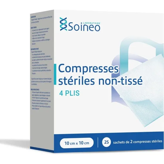 Soinéo Sterile Non-woven Kompresser 10x10cm (2x25 poser)