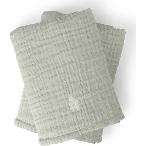 Sebra 6-lags muslin pusleunderlag 2-pak, Mist Green