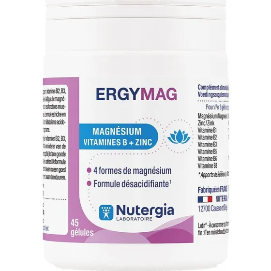 Nutergia ErgyMag - Magnesium med B-vitaminer, 45 kapsler