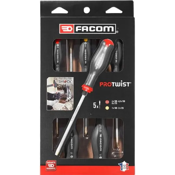 Facom ATWCK.J5PB Pro-Twist Skruetrækkersæt 5 stk. Hammer Thru