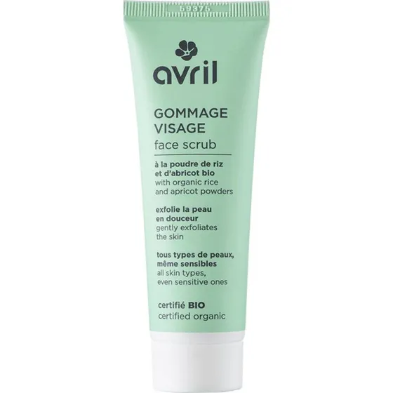Avril Økologisk Ris og Abrikos Ansigtsscrub 50ml