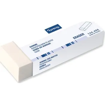 Lyreco Viskelæder i hvid plast, 1,2 x 6,2 x 2,2 cm