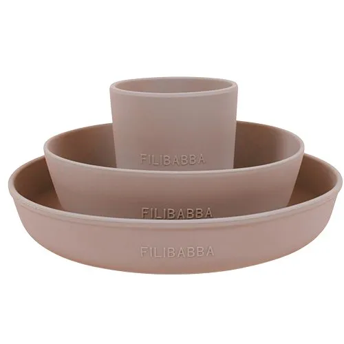 Filibabba Silikone Spisesæt Warm Grey (1 sæt)
