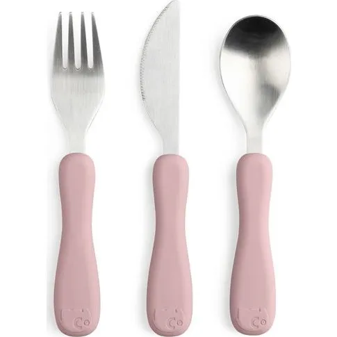 Sebra Fanto børnebestik 3 dele, silikone – vintage rose