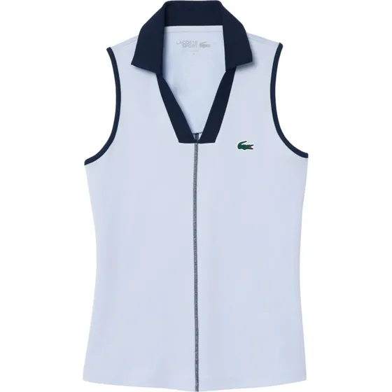 Lacoste Ultra-Dry Ærmeløs Poloshirt til Dame - Lyseblå